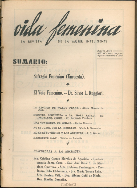 Vida femenina nº 103 y 104